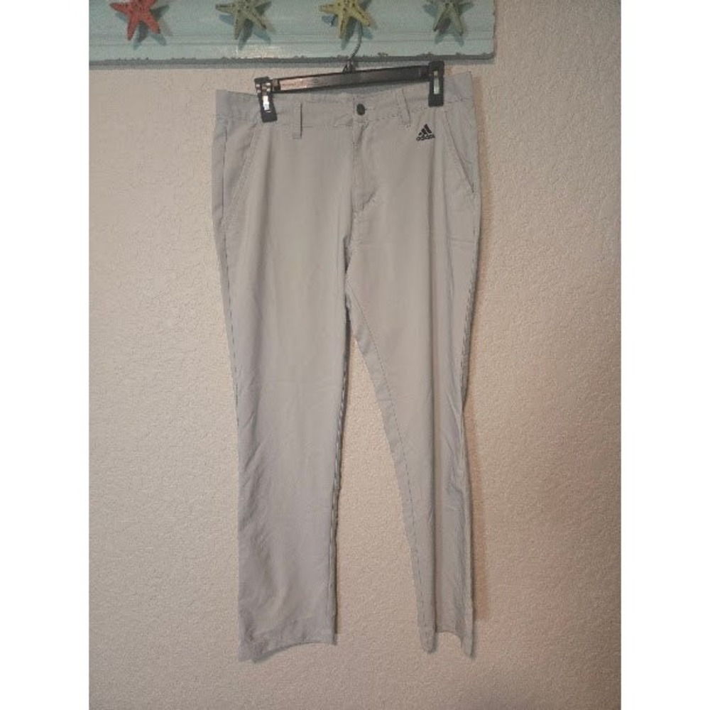 Adidas Golf Pants Mens 33x32 Gray Performance Stretch Trousers RN88387